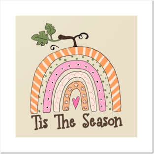 Tis The Season Fall Rainbow Pumpkin Posters and Art